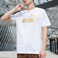 PUMA 彪马 夏季款圆领男装舒适运动上衣休闲舒适时尚短袖t恤男