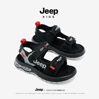 Jeep 吉普 儿童凉鞋  夏季新款沙滩鞋露趾 黑色