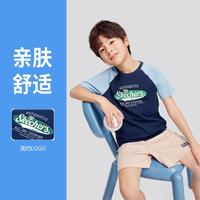 SKECHERS 斯凯奇 男中大童|24年春夏季短袖t恤衫舒适百搭