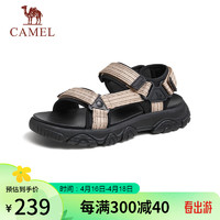 CAMEL 骆驼 男士户外运动增高凉鞋休闲沙滩鞋 G14M547605 黑/米 40