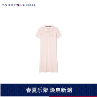 TOMMY HILFIGER 24春夏童装女小绣标三粒扣微弹POLO连衣裙TH2422766 粉色001 12/150cm