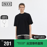 英克斯（inxx）APYD 爱心放射拼接T恤男女同款潮牌趣味宽松短袖上衣 黑色 XL
