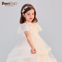 PawinPaw卡通小熊童装24夏季女童国风连衣裙精致 Ivory象牙色/39 130