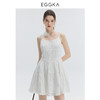 EGGKA 白色吊带连衣短裙女2024春秋法式甜美气质小个子茶歇a字裙 白色 S