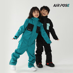 Airpose儿童连体滑雪服男童女童单板双板防水保暖加厚宝宝滑雪服