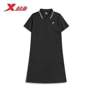 百亿补贴：XTEP 特步 女连衣裙夏季运动休闲Polo领宽松显瘦女977228810170