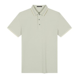 GXG 24夏季时尚撞色肌理条纹扁机领男款商务休闲短袖polo衫