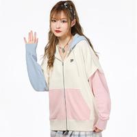 PUMA 彪马 连帽长袖运动外套女拼接撞色户外休闲舒适针织上衣