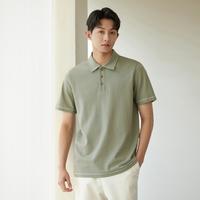 GXG 24夏季时尚简约男士纽扣款翻领短袖Polo衫