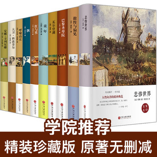 世界十大名著文学全套10册巴黎圣母院童年高尔基悲惨世界飘傲慢与偏见红与黑初中生课外阅读高中生阅读经典