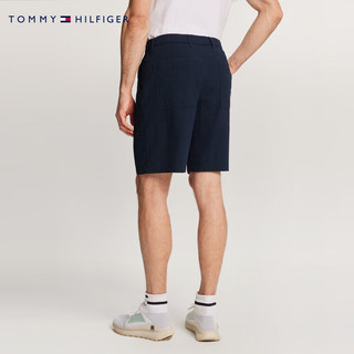 TOMMY HILFIGER24春季男装休闲双后袋肌理感百慕大宽松短裤MW0MW34497 藏青色DW5 29