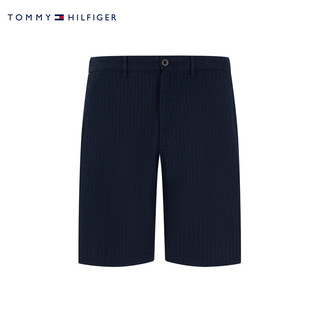 TOMMY HILFIGER24春季男装休闲双后袋肌理感百慕大宽松短裤MW0MW34497 藏青色DW5 29