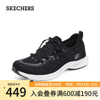 斯凯奇（Skechers）女士一脚蹬运动休闲鞋104625 黑色/灰色/BKGY 35