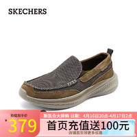 斯凯奇（Skechers）男鞋一脚蹬户外健步鞋厚底缓震运动休闲鞋205102 棕色/BRN 39.5