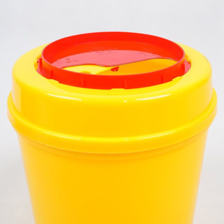 冰禹圆型黄色利器盒10个 卫生所锐器盒 废物桶医院诊所 圆形利器盒4L