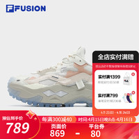 FILA FUSION斐乐潮牌女鞋BIANCO厚底潮鞋2024夏硬糖鞋跑步鞋 香草冰白/珍珠粉-VA 38.5