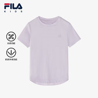 FILA斐乐儿童2024夏季中大童凉感T恤女童短袖 靓丽紫-PU 130cm