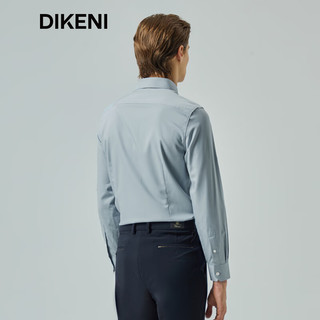 迪柯尼（DIKENI）雅致蓝6A级桑蚕丝正装衬衫2024年春商务免烫衬衣长袖 灰绿 39