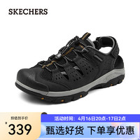 斯凯奇（Skechers）夏季休闲开车包头凉鞋男户外登山越野鞋徒步洞洞鞋205113 黑色/BLK 41