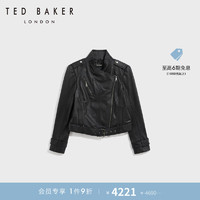 Ted Baker2024春夏女士酷飒设计感拉链短款皮衣274655 黑色 3