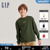 Gap 盖璞 男女童秋季2023LOGO纯棉运动长袖T恤794726儿童装休闲上衣