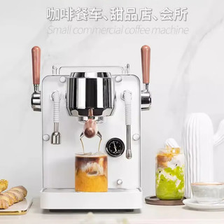 NGNLW 意式半自动咖啡机mini小型商用双锅炉蒸汽式打奶泡   白色