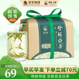 狮峰 2024新茶预售 安吉白茶明前特级绿茶叶春茶纸包100g
