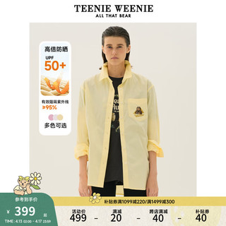 Teenie Weenie【UPF50+】小熊衬衫女2024年夏季防晒防紫外线长袖衬衣上衣女 黄色 160/S