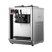 苏勒 冰淇淋机商用小型立式台式雪糕机全自动甜筒软质冰激凌机器   全自动清洗320个
