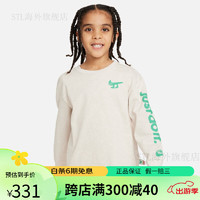 耐克（NIKE）男童幼童长袖T恤春季纯棉休闲运动时尚HF2244 110淡象牙白 XL