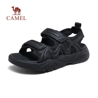 骆驼（CAMEL）2024夏季休闲户外透气凉鞋耐磨轻便软弹舒适沙滩鞋 G14M074662 黑色 38