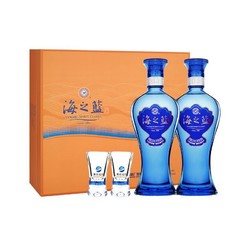 YANGHE 洋河 蓝色经典 海之蓝礼盒52度480ml*2瓶装绵柔浓香型送礼宴请白酒