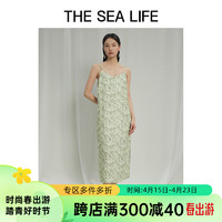 THE SEA LIFE欧海一生 露背设计感连衣裙24夏印花吊带裙别致X15820 苔藓绿 S