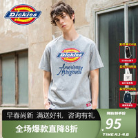 Dickies 帝客 短袖男夏迪凯斯官方LOGO印花t恤男情侣T恤字母帝克短T男 羽灰 XL