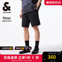 杰克·琼斯（JACK&JONES）夏季新直筒纯色百搭日常休闲松紧抽绳基础舒适休闲短裤224215047 E40 黑色 E40 黑色 180/84A/LR