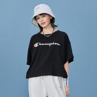 Champion 女款多色胶印草写LOGO圆领T恤