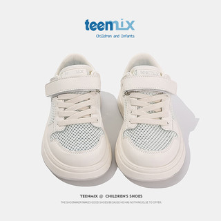 TEENMIX 天美意 儿童简约板鞋潮 白色 单层 32码