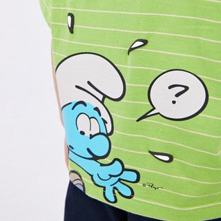M.Latin/马拉丁童装儿童T恤24夏男小童拼色短袖T恤 绿色条 110cm
