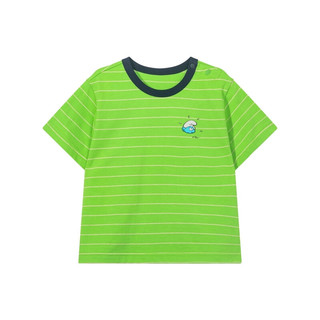 M.Latin/马拉丁童装儿童T恤24夏男小童拼色短袖T恤 绿色条 110cm