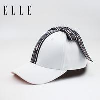 ELLE 她 春夏时尚遮阳防晒织带蝴蝶结棒球帽百搭洋气个性甜美织带情侣帽子