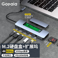 Gopala Type-C硬盘盒千兆扩展坞M.2 NVMe/SATA双协议10Gbps  升级款