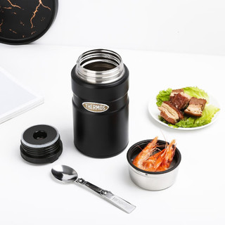 膳魔师（THERMOS）焖烧杯不锈钢保温户外露营便携带餐TCLF焖粥杯可TSK2 黑色 720ml