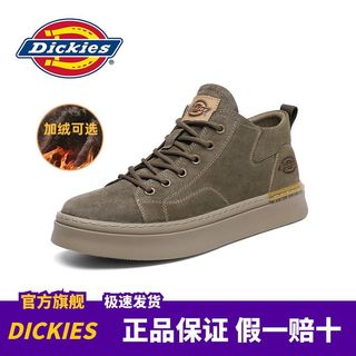 Dickies男鞋2024新款春季厚底工装靴真皮复古马丁靴中高帮休闲鞋