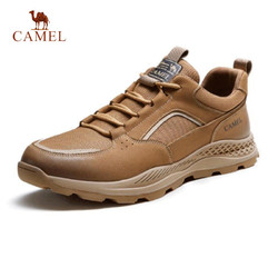 CAMEL 骆驼 男鞋2023运动休闲鞋增高户外透气舒适网鞋真皮潮流男士工装鞋
