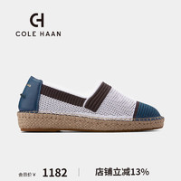 colehaan/歌涵 女士乐福鞋 2024春夏通勤网面透气轻巧休闲鞋W30066 白色/蓝色/褐色 35