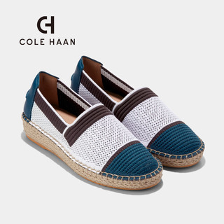 colehaan/歌涵 女士乐福鞋 2024春夏通勤网面透气轻巧休闲鞋W30066 白色/蓝色/褐色 35