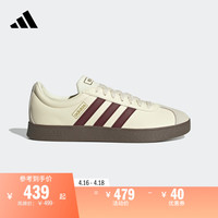 adidas 阿迪达斯 「T头鞋」VL COURT CLASSIC休闲板鞋男女阿迪达斯轻运动 白色/褐色/金色 38