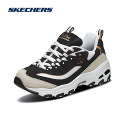 SKECHERS 斯凯奇 黑白金 女子休闲运动鞋 66666228