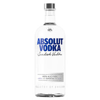 绝对伏特加 全球直采 Absolut Vodka 绝对伏特加原味经典瑞典洋酒 一瓶一码 1000mL 1瓶