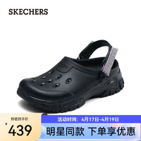 斯凯奇（Skechers）【程潇同款】女鞋时尚休闲洞洞鞋户外沙滩鞋舒适泡泡鞋111419 黑色/BLK 35